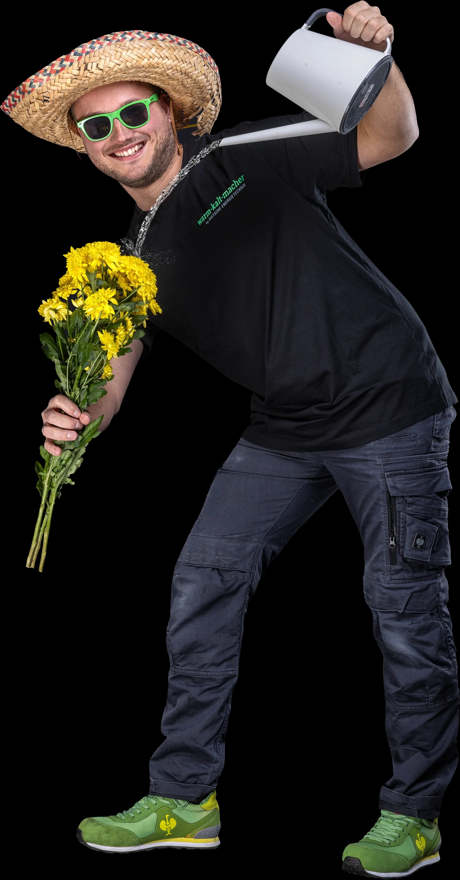wkm Grünmacher mit Blumen und Gießkanne