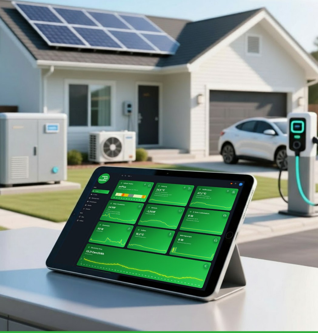 Smartes Zuhause mit PV-Anlage, E-Auto und Energiemanagement