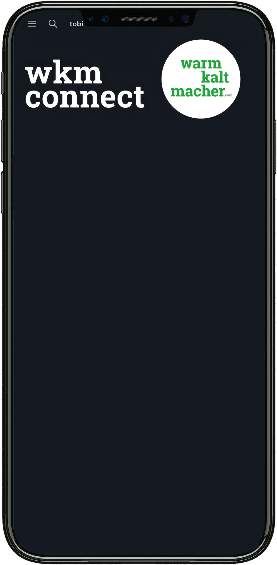 wkm connect-App auf einem Smartphone